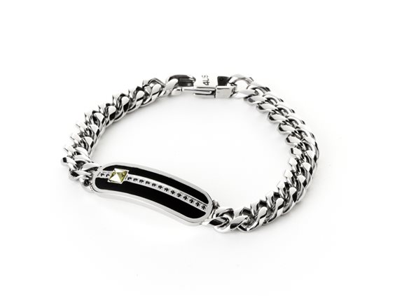 Bracciale 4US: Cesare Paciotti Uomo San Valentino 14 in Acciaio Peridoto 4UBR0905 - 4UBR0905